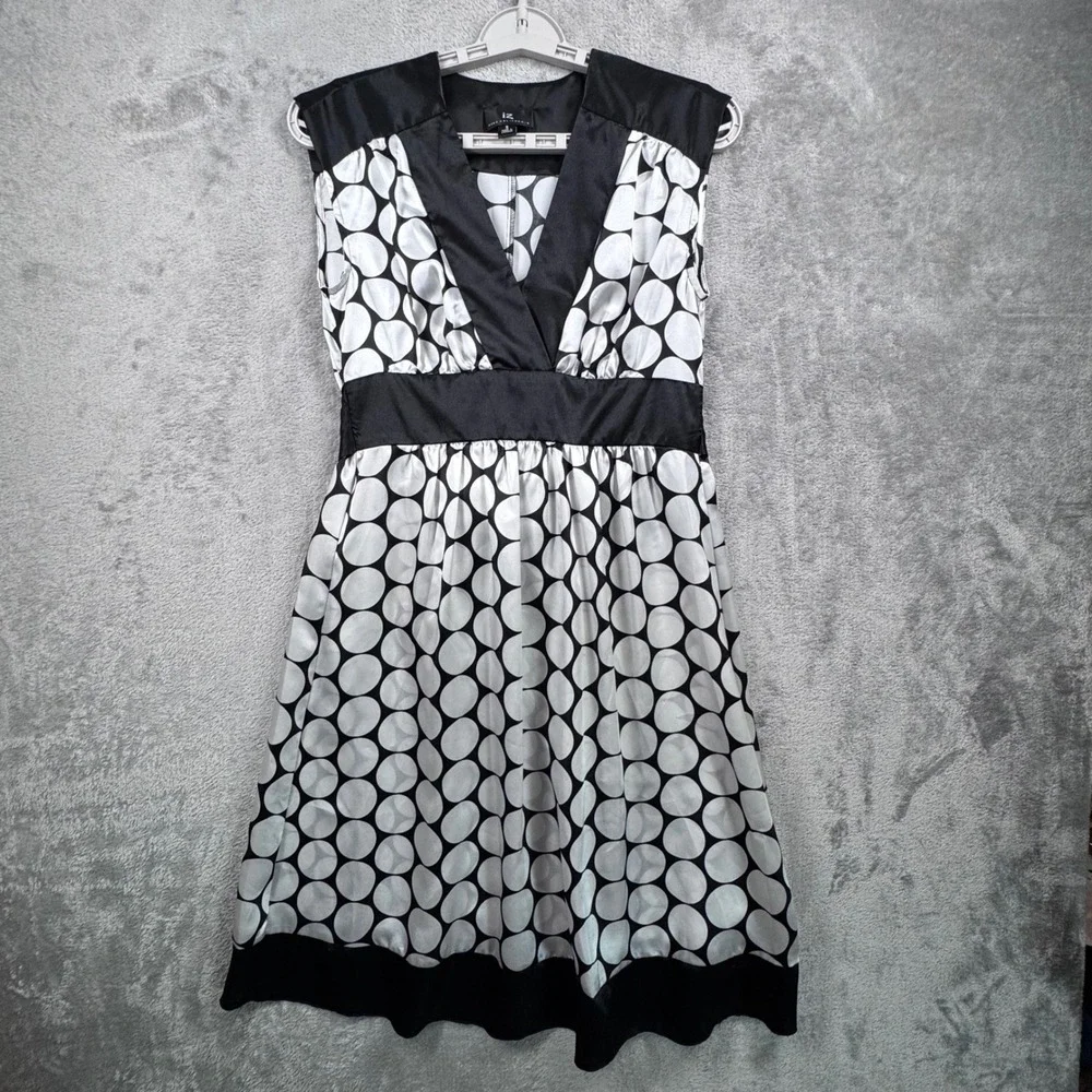 IZ Byer California Dress Womens 4 Sleeveless Polka Dot Fit Flare‎ Retro Pin Up